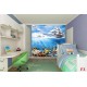 Wall mural 3D model with seabed fish and ship Wall mural 3D model with seabed fish and ship