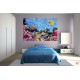 Wallpapers mural sea bottom with many fishes 3d effect Wallpapers mural sea bottom with many fishes 3d effect