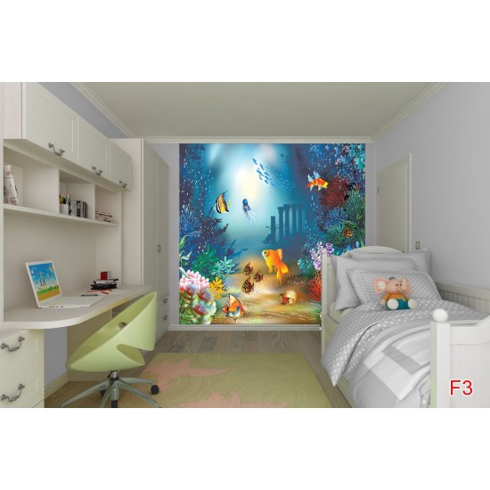 Wallpapers mural painted fishes in seabed Wallpapers mural painted fishes in seabed