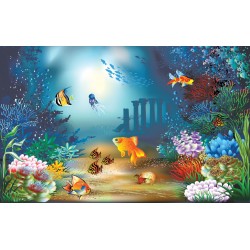 Wallpapers mural painted fishes in seabed Wallpapers mural painted fishes in seabed