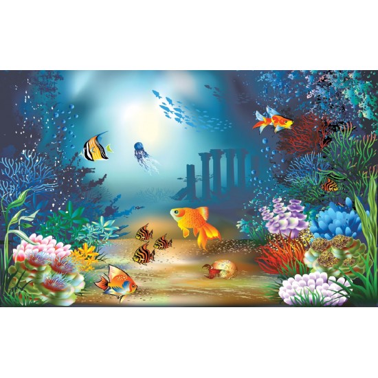 Wallpapers mural painted fishes in seabed Wallpapers mural painted fishes in seabed