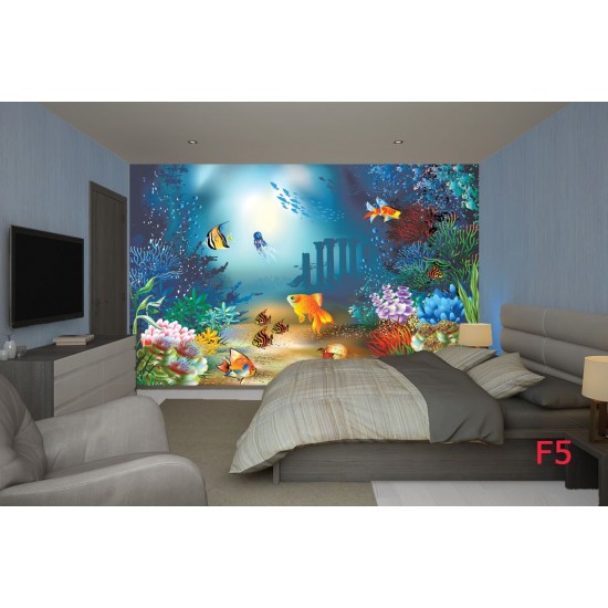 Wallpapers mural painted fishes in seabed Wallpapers mural painted fishes in seabed