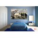 Wall murals Dinosaurs on a gray background and moon