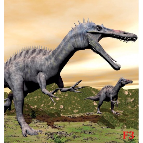 Wall mural dinosaurs beige background midst cliffs Wall mural dinosaurs beige background midst cliffs
