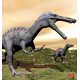 Wall mural dinosaurs beige background midst cliffs Wall mural dinosaurs beige background midst cliffs
