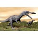 Wall mural dinosaurs beige background midst cliffs Wall mural dinosaurs beige background midst cliffs