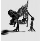 Wallpapers mural black dinosaur skeleton