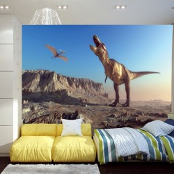 Photo murals dinosaur the background of mountain Photo murals dinosaur the background of mountain