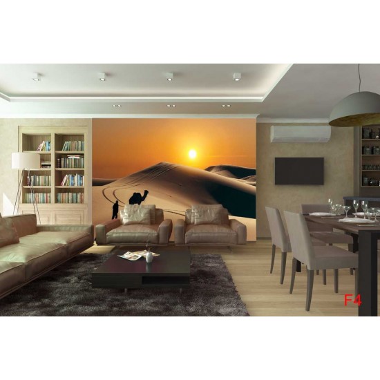 Wall mural orange wilderness views and camel