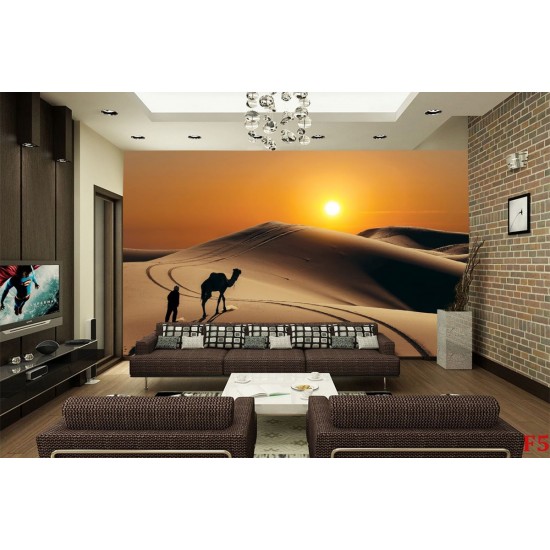 Wall mural orange wilderness views and camel