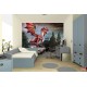 Wall murals 3D red dragon on background mystical castle