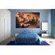 Wall murals 3D red dragon on background mystical castle