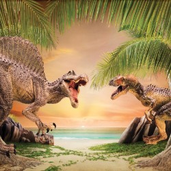 wallcoverings dinosaurs background beach
