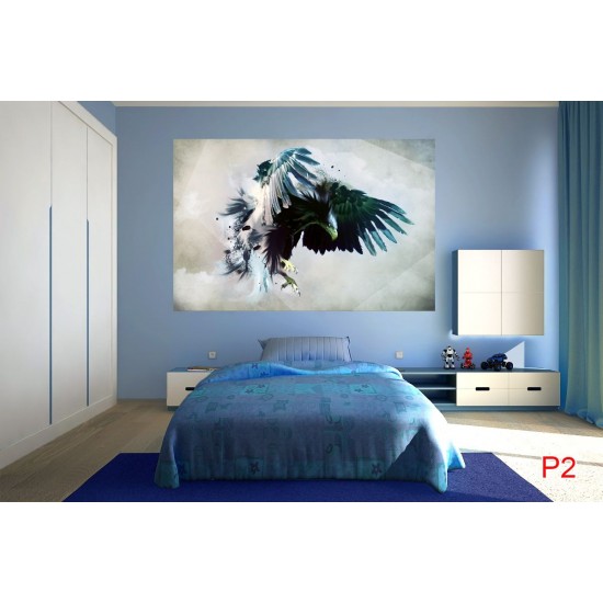 Wall murals eagle with outstretched wings painted