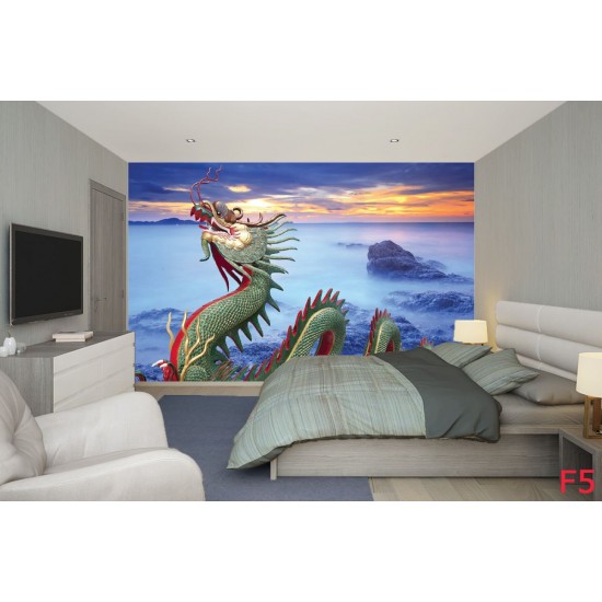 Wallpapers wonderful dragon with sunset 