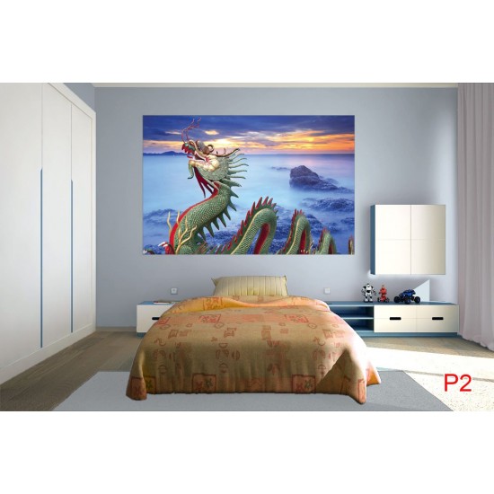 Wallpapers wonderful dragon with sunset 