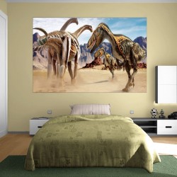 Wall murals dinosaurs running in the desert Wall murals dinosaurs running in the desert
