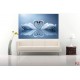 Photo mural swan couple in mirror view in 2 colors