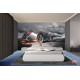 Wallpapers mural grey sports car in flames Wallpapers mural grey sports car in flames
