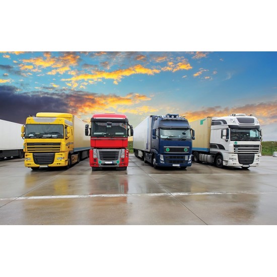 Wallpapers mural TIR trucks stacked