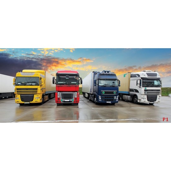 Wallpapers mural TIR trucks stacked