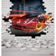 Wallpapers car broken in brick wall in 2 variants Wallpapers car broken in brick wall in 2 variants