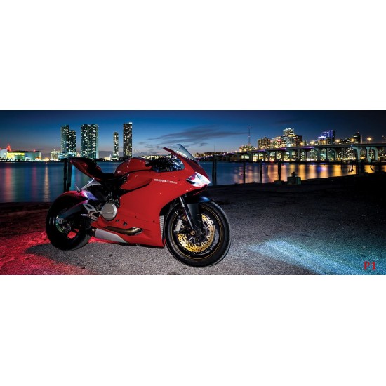Wall mural red  motor city night view background