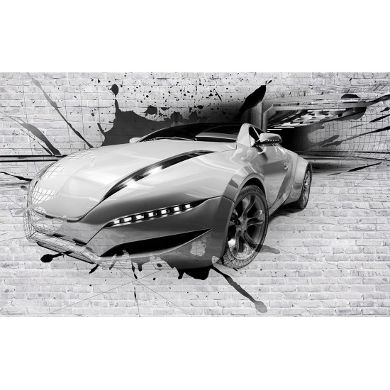 Wallpapers car coming out of a tunnel on a brick wall