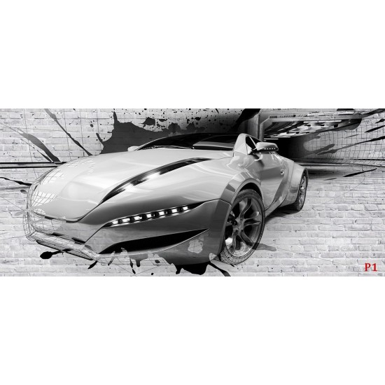 Wallpapers car coming out of a tunnel on a brick wall