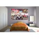 Wall mural 3d collage with rally cars and skyscrapers