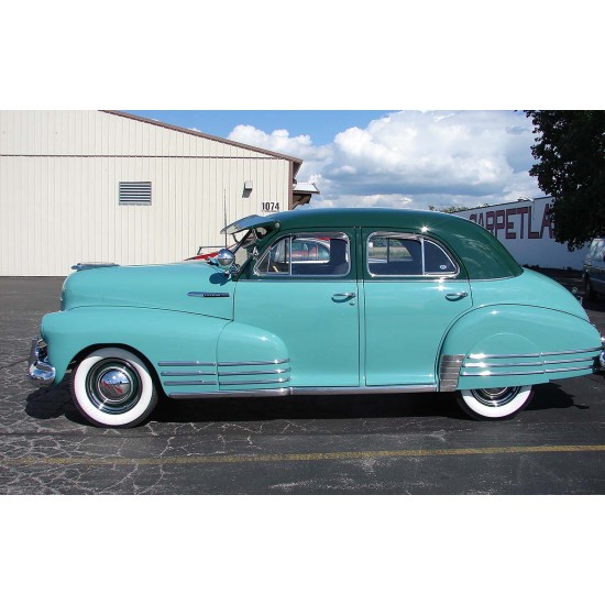 Wallpapers mural retro car in turquoise color