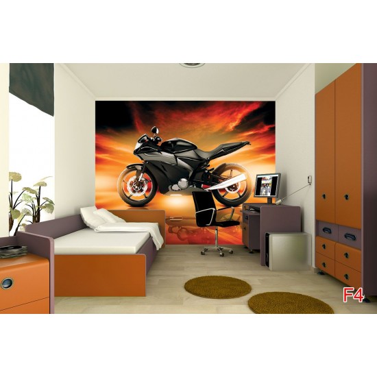 Wall mural effective motor sports