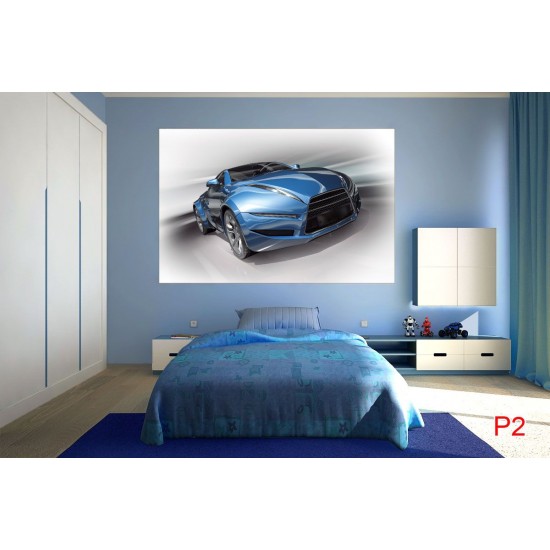 Wallpapers mural blue sport car