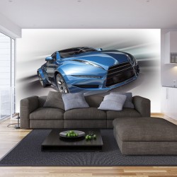 Wallpapers mural blue sport car