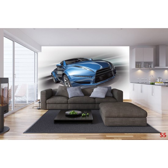 Wallpapers mural blue sport car