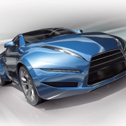 Wallpapers mural blue sport car