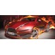 Wallpapers mural red sports car in flames Wallpapers mural red sports car in flames