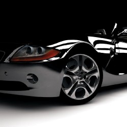 Wallpapers mural black sport car BMW