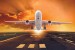 Wallpapers mural plane on orange sky background