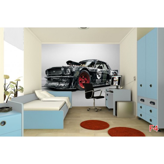 Wallpapers mural black sport car mustang Wallpapers mural black sport car mustang