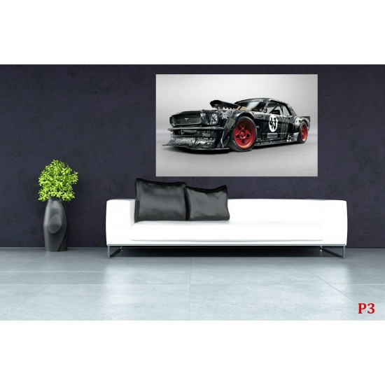 Wallpapers mural black sport car mustang Wallpapers mural black sport car mustang