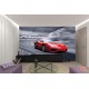 Wall mural black sport car on grey background Wall mural black sport car on grey background