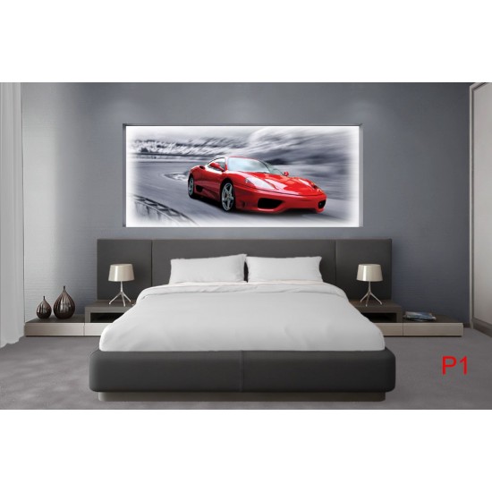 Wall mural black sport car on grey background Wall mural black sport car on grey background