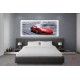 Wall mural black sport car on grey background Wall mural black sport car on grey background