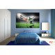 Photo mural football player with ball on dark gray background
