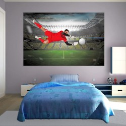 Wallpapers mural stadium with a football player in a red outfit Wallpapers mural stadium with a football player in a red outfit