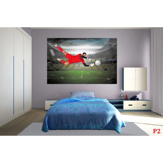 Wallpapers mural stadium with a football player in a red outfit