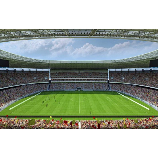 Photo mural large sunny stadium with flags