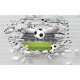 Photo mural broken brick overlooking stadium and ball Photo mural broken brick overlooking stadium and ball