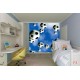 Wallpapers mural football balls in blue background Wallpapers mural football balls in blue background